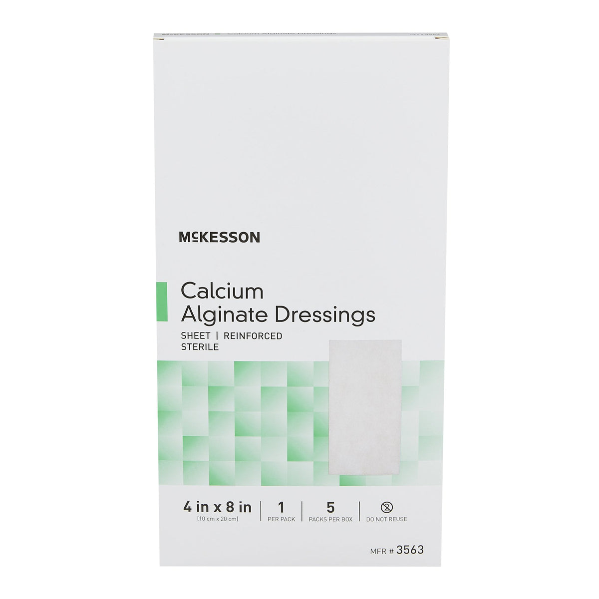 McKesson Alginate Dressing, 4 x 8 inch-Alginate Dressing McKesson 4 X 8 Inch Rectangle