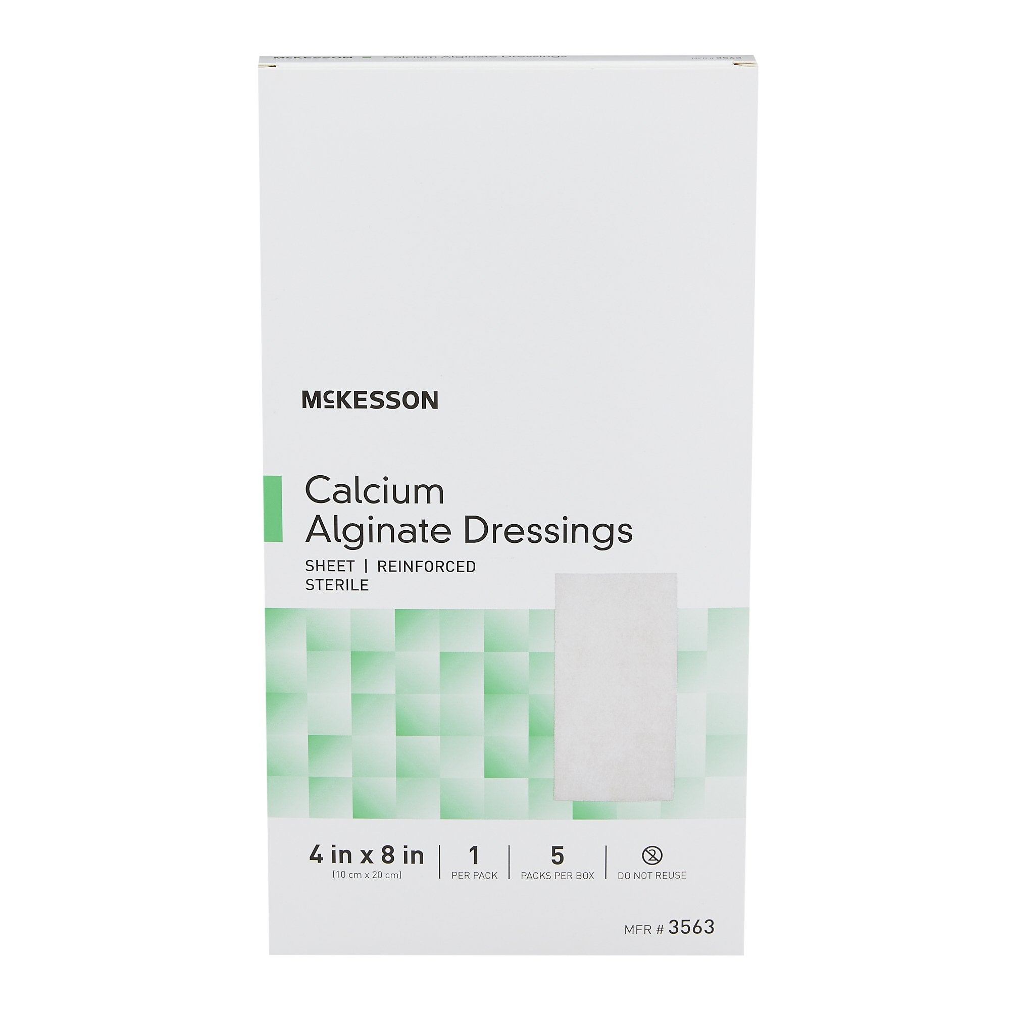 McKesson Alginate Dressing, 4 x 8 inch-Alginate Dressing McKesson 4 X 8 Inch Rectangle