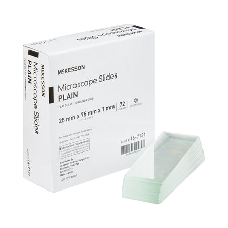 McKesson Plain Microscope Slide, 1 x 3 Inch-Microscope Slide McKesson 1 X 3 Inch X 1 mm Plain