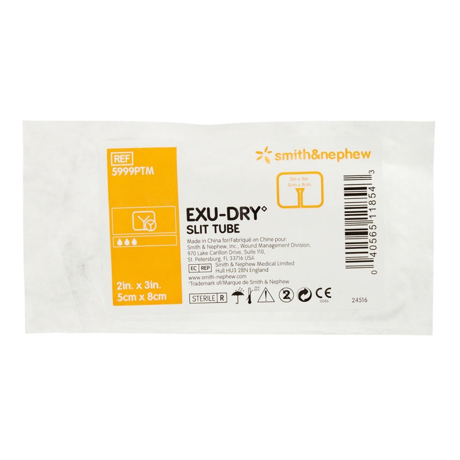 Exu-Dry Slit Tube Wound Dressing, 2 x 3 inch-Super Absorbent Dressing EXU-DRY Anti-Shear 2 X 3 Inch Slit Tube