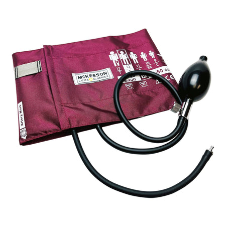 McKesson Lumeon Blood Pressure Cuff and Bulb, Nylon Cuff, Large Cuff, Burgundy, 34 - 50 cm, Arm, Adult-Reusable Blood Pressure Cuff and Bulb McKesson LUMEON 34 to 50 cm Arm Nylon Cuff Large Adult Cuff