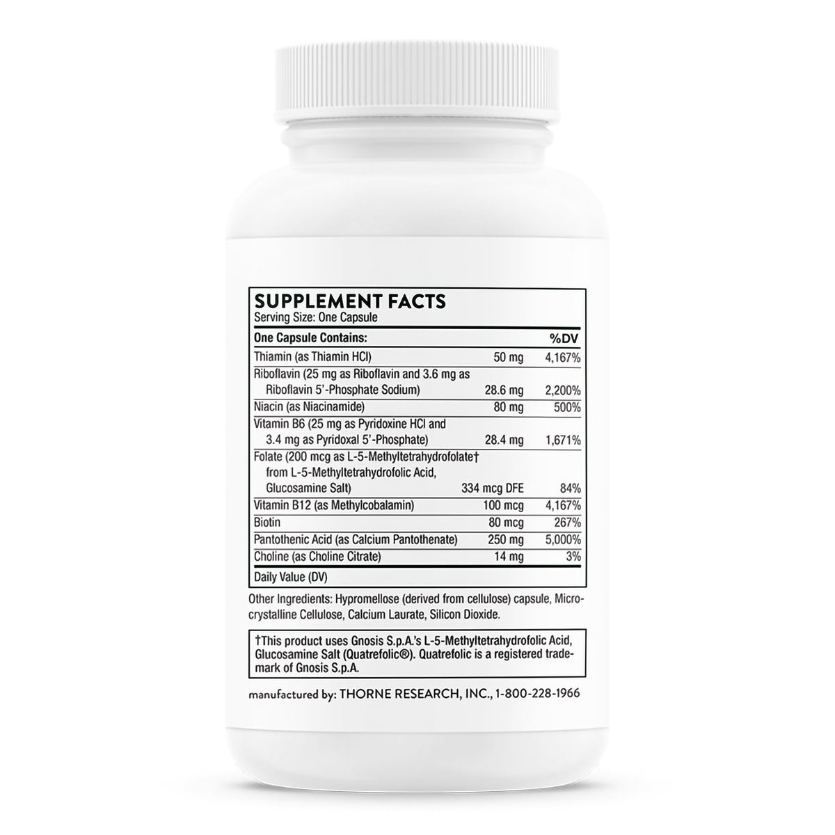 Thorne Stress B-Complex Dietary Supplement-Dietary Supplement THORNE Stress B-Complex Multiple Vitamins Various Strengths Capsule 60 per Bottle