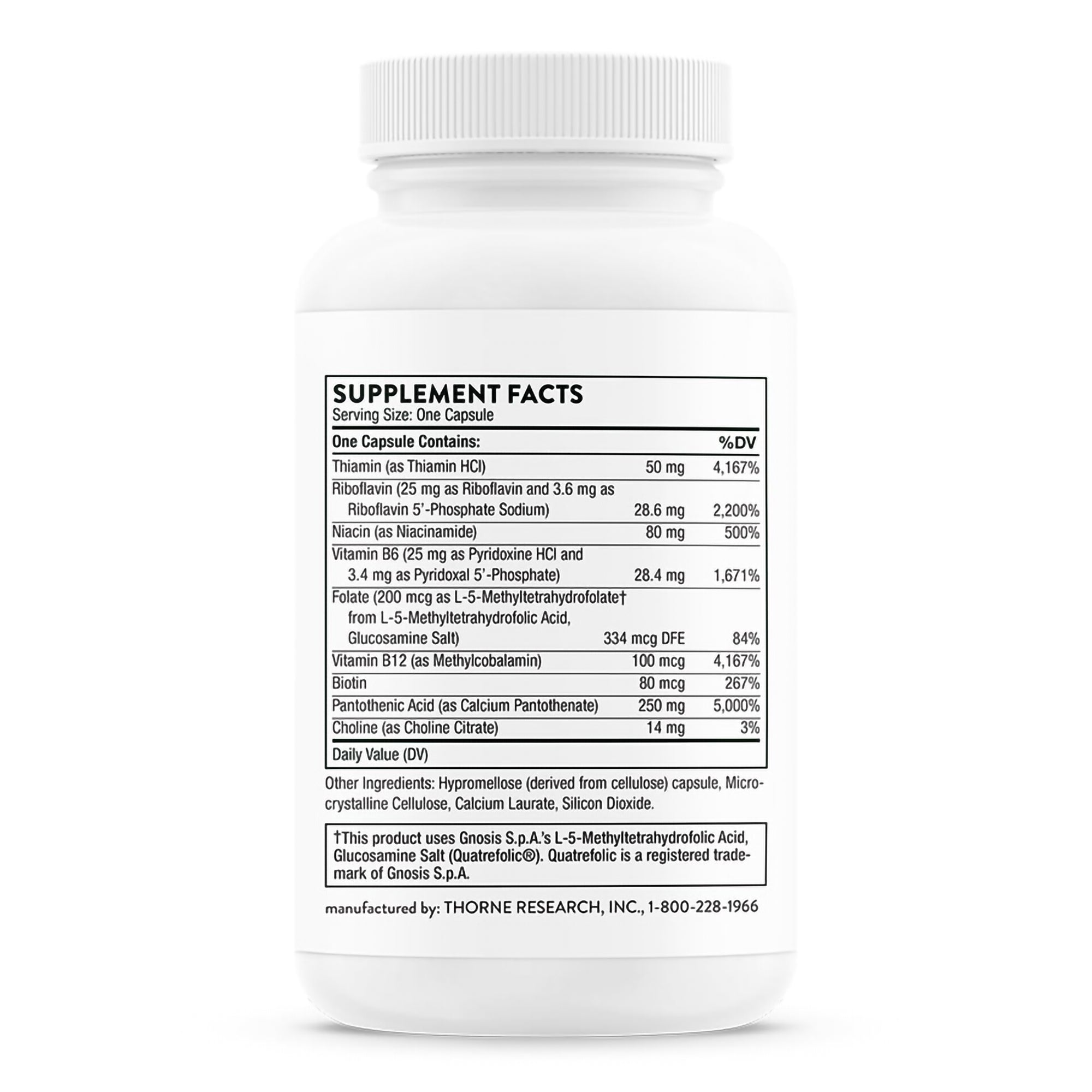 Thorne Stress B-Complex Dietary Supplement-Dietary Supplement THORNE Stress B-Complex Multiple Vitamins Various Strengths Capsule 60 per Bottle