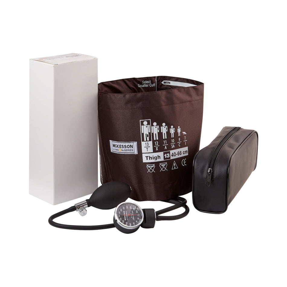 McKesson Lumeon Aneroid Sphygmomanometer-Aneroid Sphygmomanometer Unit McKesson LUMEON Thigh Cuff Nylon Cuff 40 - 66 cm Pocket Aneroid