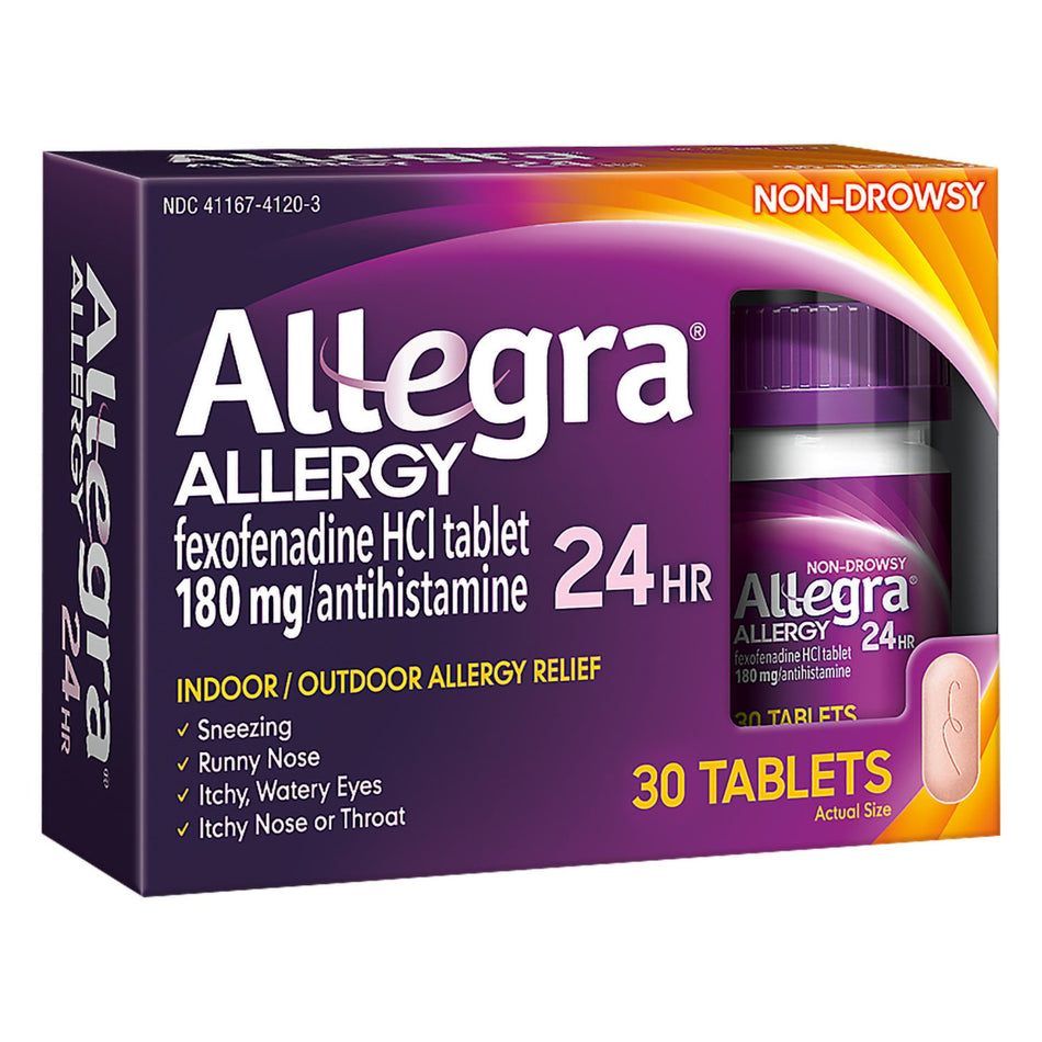 Allegra� Fexofenadine HCl Allergy Relief-Allergy Relief Allegra� 180 mg Strength Tablet 30 per Box