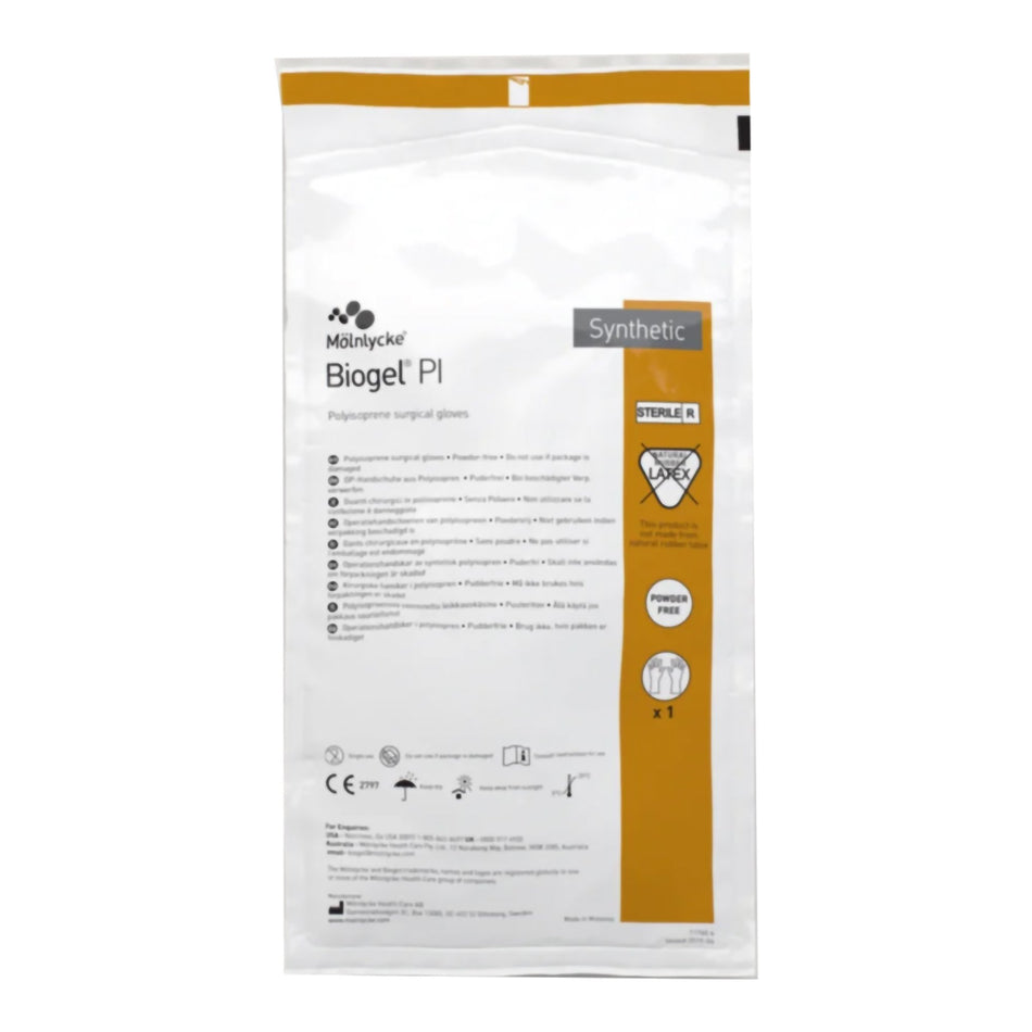 Biogel PI Polyisoprene Surgical Glove, Size 7.5, Straw Color-Surgical Glove Biogel PI Size 7.5 Sterile Polyisoprene Standard Cuff Length Micro-Textured Ivory Chemo Tested