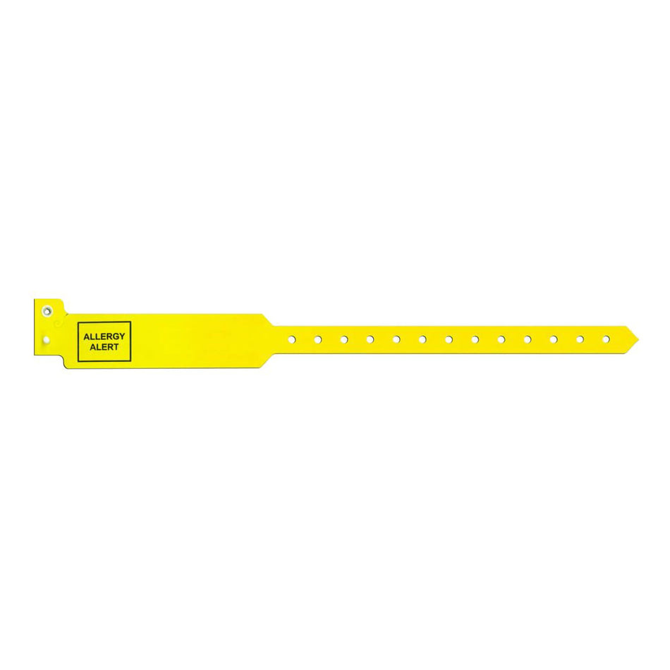 Sentry SuperBand Allergy Alert Identification Band, 12 13 Inch, Yellow-Identification Wristband Sentry SuperBand Alert Band Permanent Snap Allergy Alert