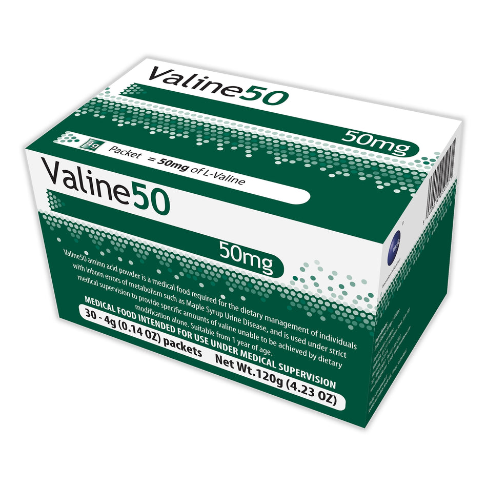 Valine50 Medical Food for the Dietary Management of MSUD-Oral Supplement Valine 50 Unflavored Powder 4 Gram Individual Packet