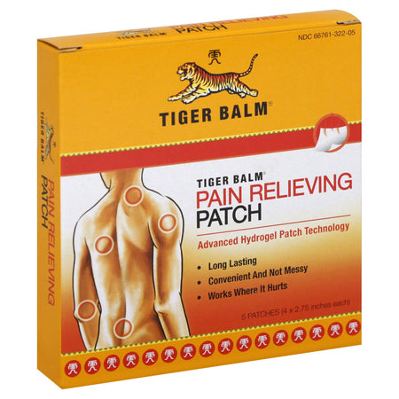 Tiger Balm Camphor / Menthol / Capsaicin Topical Pain Relief-Topical Pain Relief Tiger Balm 80 mg - 24 mg - 16 mg Strength Camphor / Menthol / Capsaicin Patch 5 per Box
