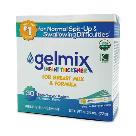 Gelmix Infant Thickener, 2.4-gram Packet-Infant Formula and Breast Milk Thickener Gelmix 2.4 Gram Individual Packet Unflavored Powder IDDSI Level 1 Slightly Thick