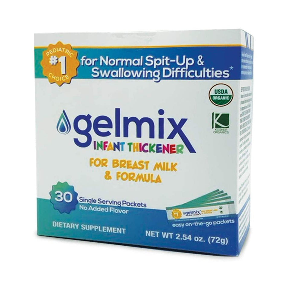 Gelmix Infant Thickener, 2.4-gram Packet-Infant Formula and Breast Milk Thickener Gelmix 2.4 Gram Individual Packet Unflavored Powder IDDSI Level 1 Slightly Thick