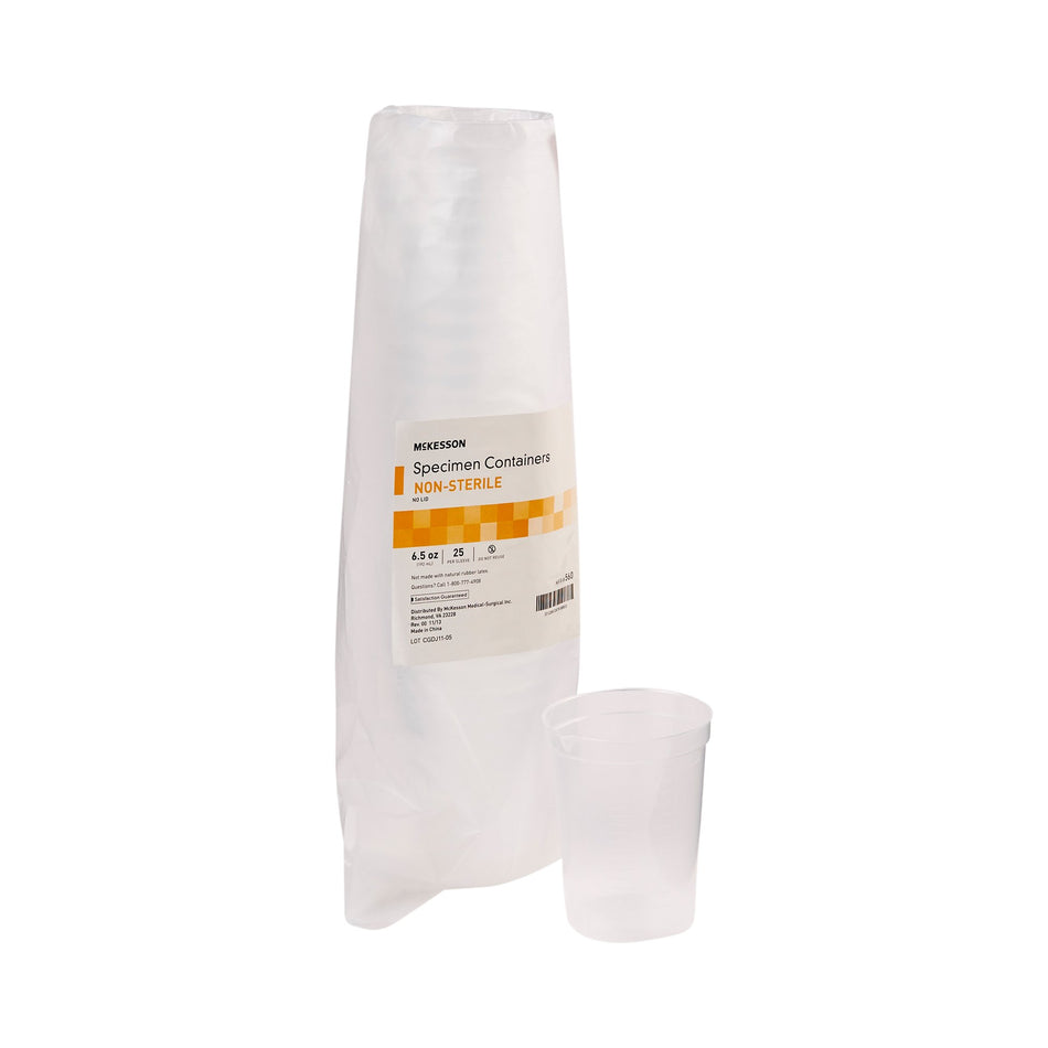 McKesson Specimen Container, 192 mL-Specimen Container McKesson 192 mL (6.5 oz.) Without Closure NonSterile