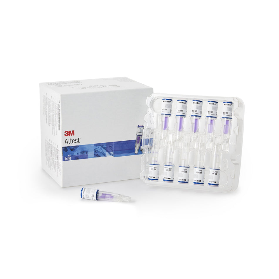 3M Attest Rapid Readout Sterilization Biological Indicator Vial-Attest Rapid Readout Sterilization Biological Indicator Vial Steam 2-1/2 Inch Length