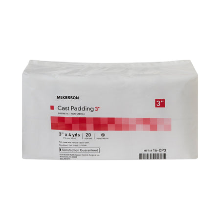 McKesson White Polyester Cast Padding, 3 Inch x 4 Yard-Cast Padding Undercast McKesson 3 Inch X 4 Yard Polyester NonSterile