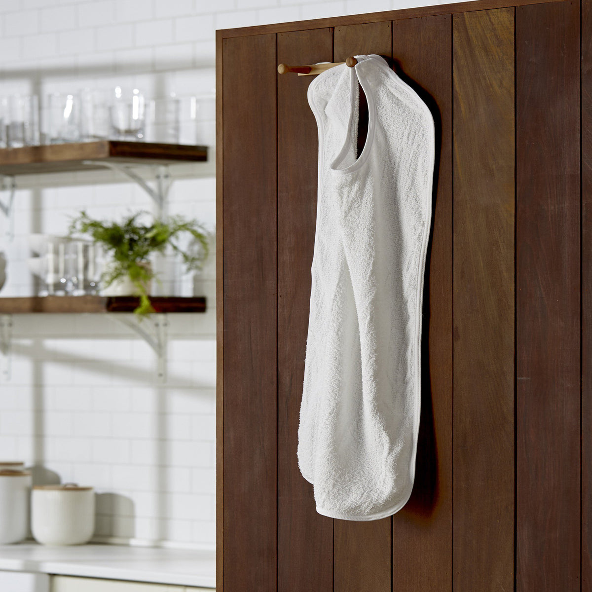 Beck's Classic Terry Adult Bib, White-Bib Hook and Loop Closure Reusable Terry Cloth