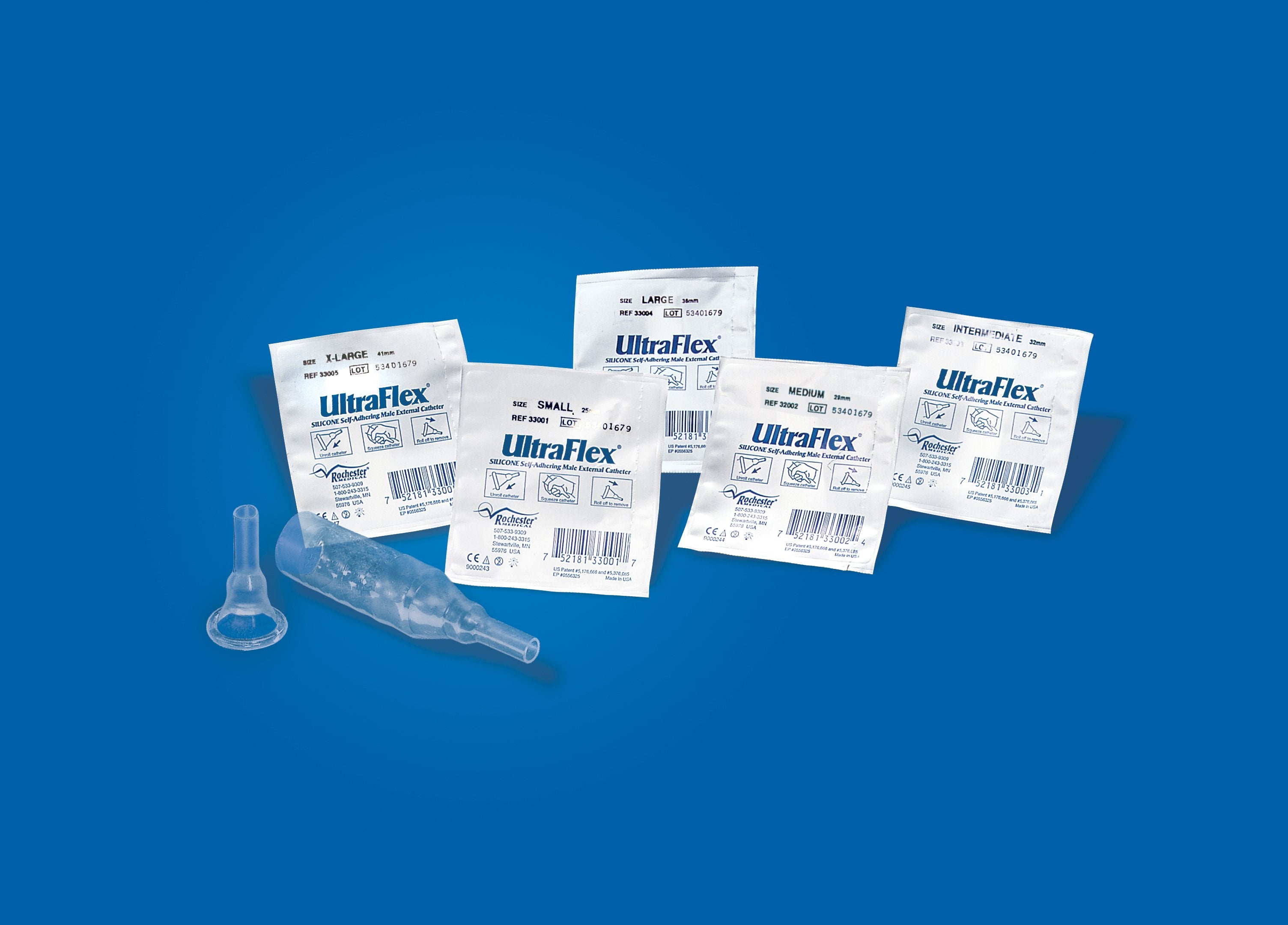 Bard UltraFlex Male External Catheter, Large-Male External Catheter UltraFlex Silicone Large