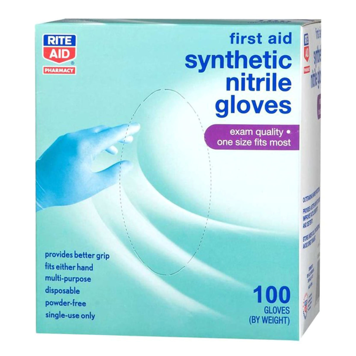 Rite Aid Nitrile Exam Glove, Medium, Blue-Exam Glove Rite Aid Medium NonSterile Nitrile Blue Not Rated