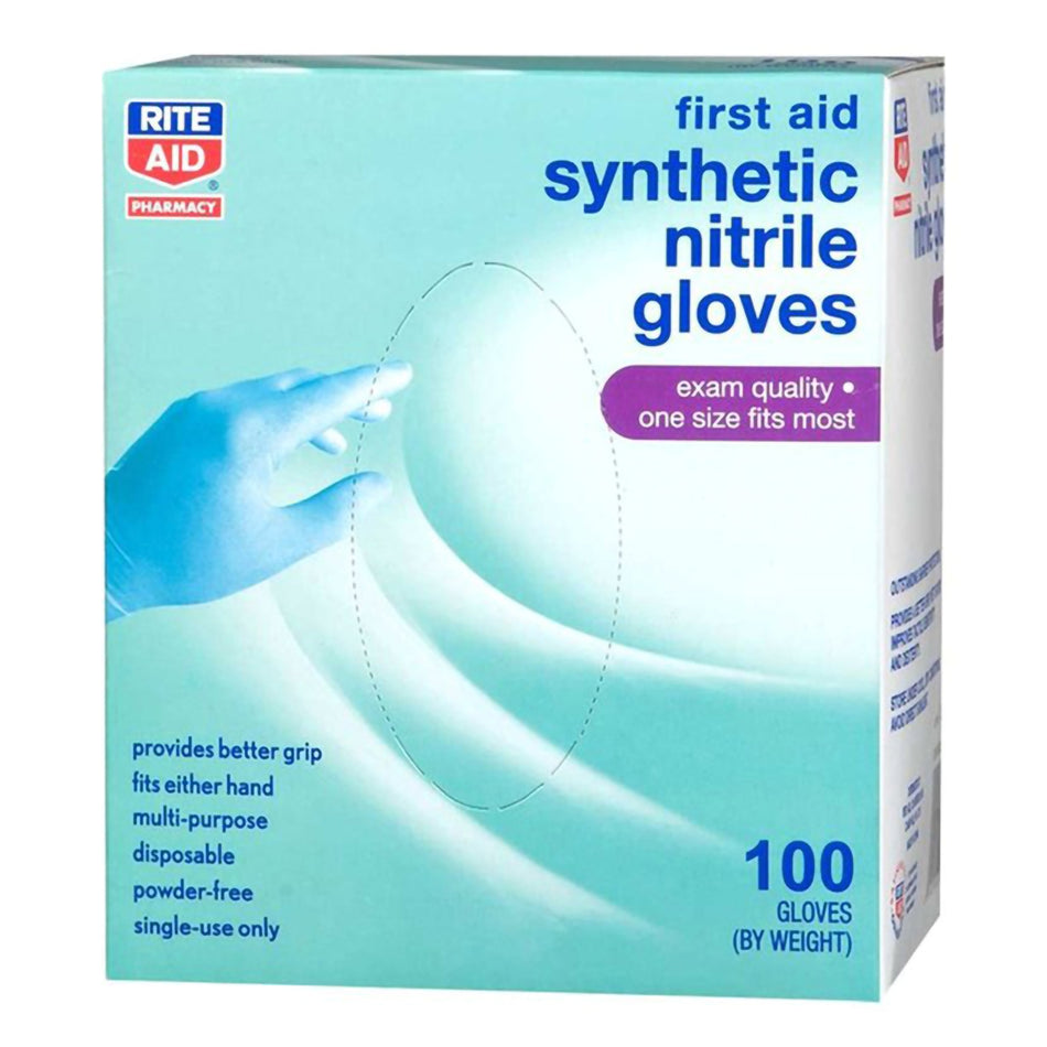 Rite Aid Nitrile Exam Glove, Medium, Blue-Exam Glove Rite Aid Medium NonSterile Nitrile Blue Not Rated