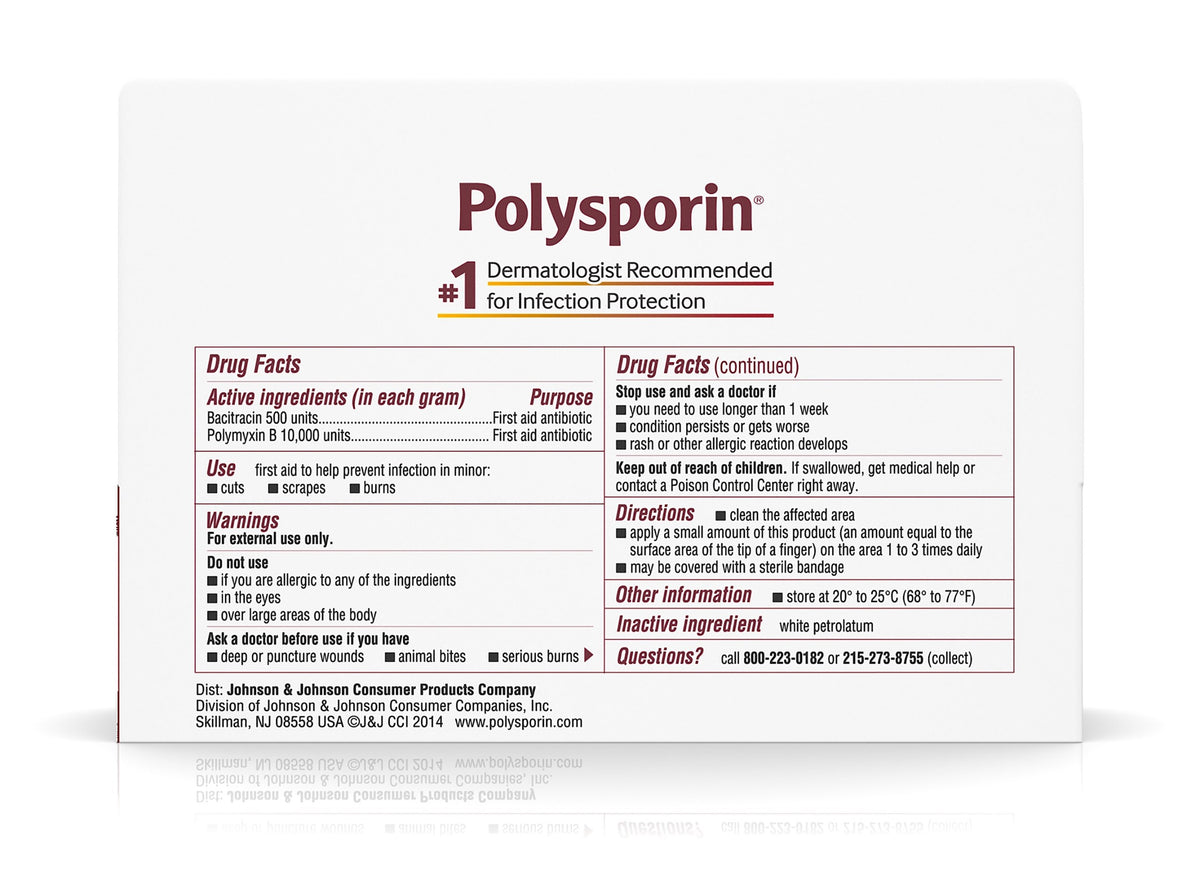 Polysporin Bacitracin / Polymyxin B First Aid Antibiotic, 1 oz. Tube-First Aid Antibiotic Polysporin Ointment 1 oz. Tube