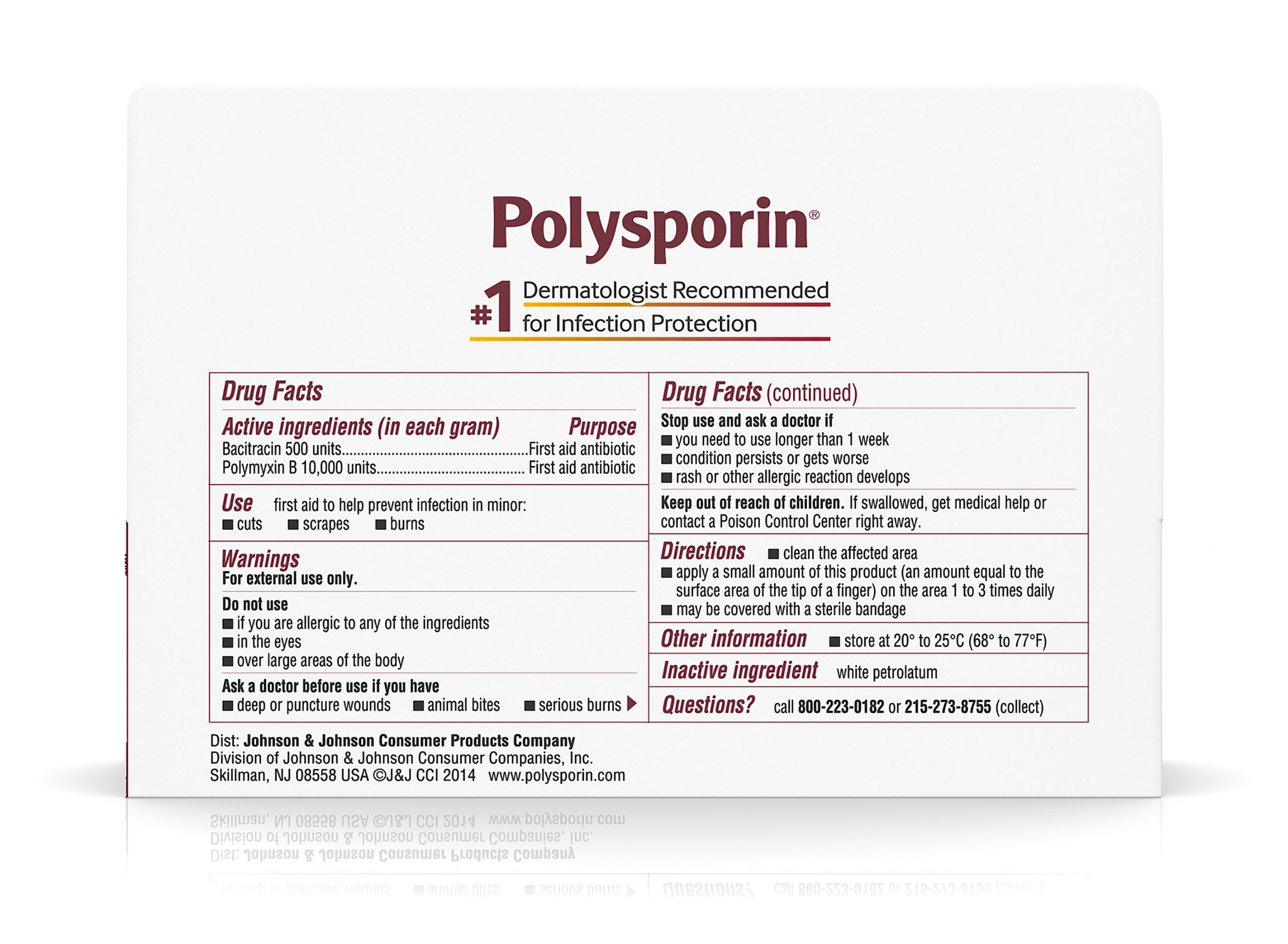 Polysporin Bacitracin / Polymyxin B First Aid Antibiotic, 1 oz. Tube-First Aid Antibiotic Polysporin Ointment 1 oz. Tube
