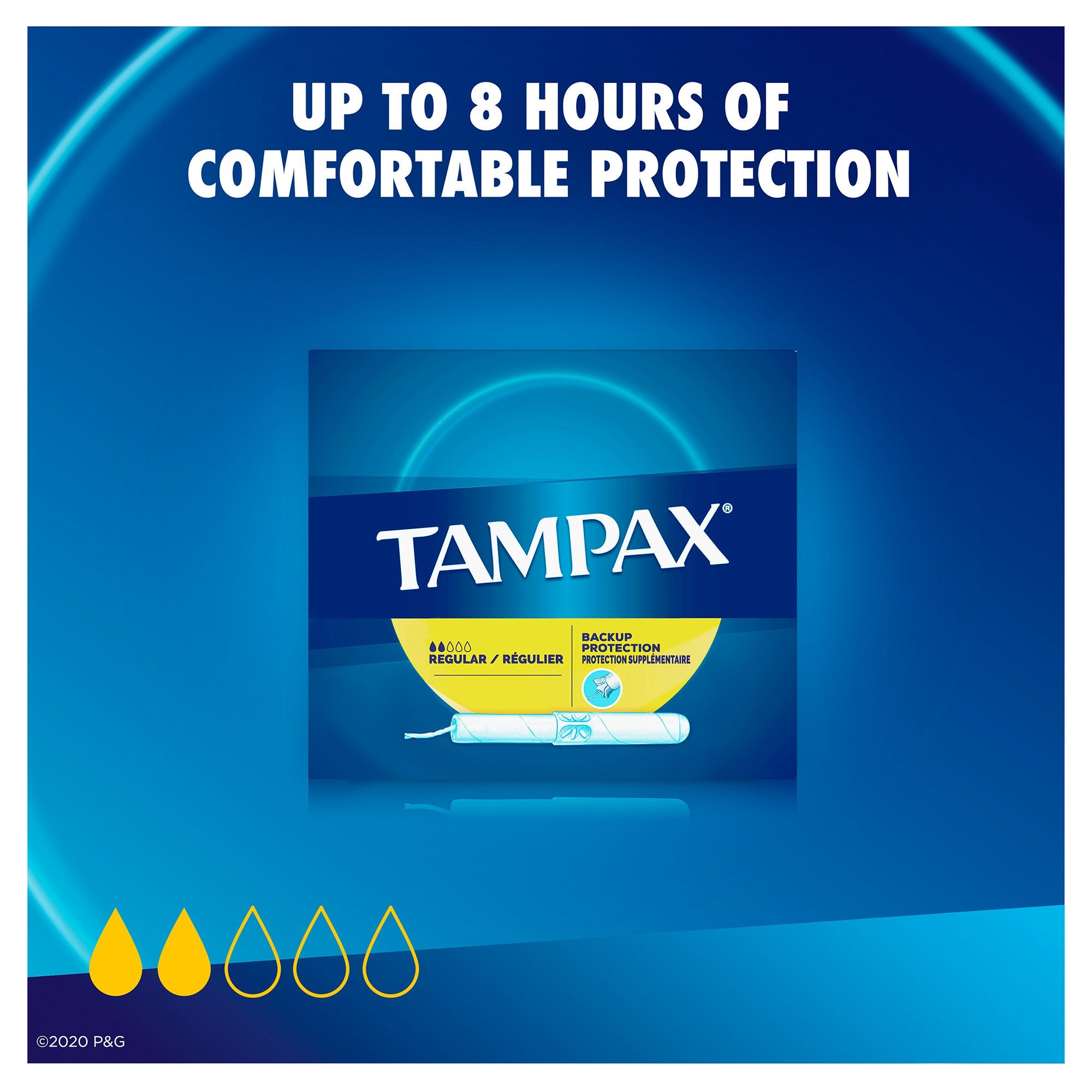 Tampax Regular Absorbency Tampon, 40 per Box-Tampon Tampax Regular Absorbency Cardboard Applicator Individually Wrapped