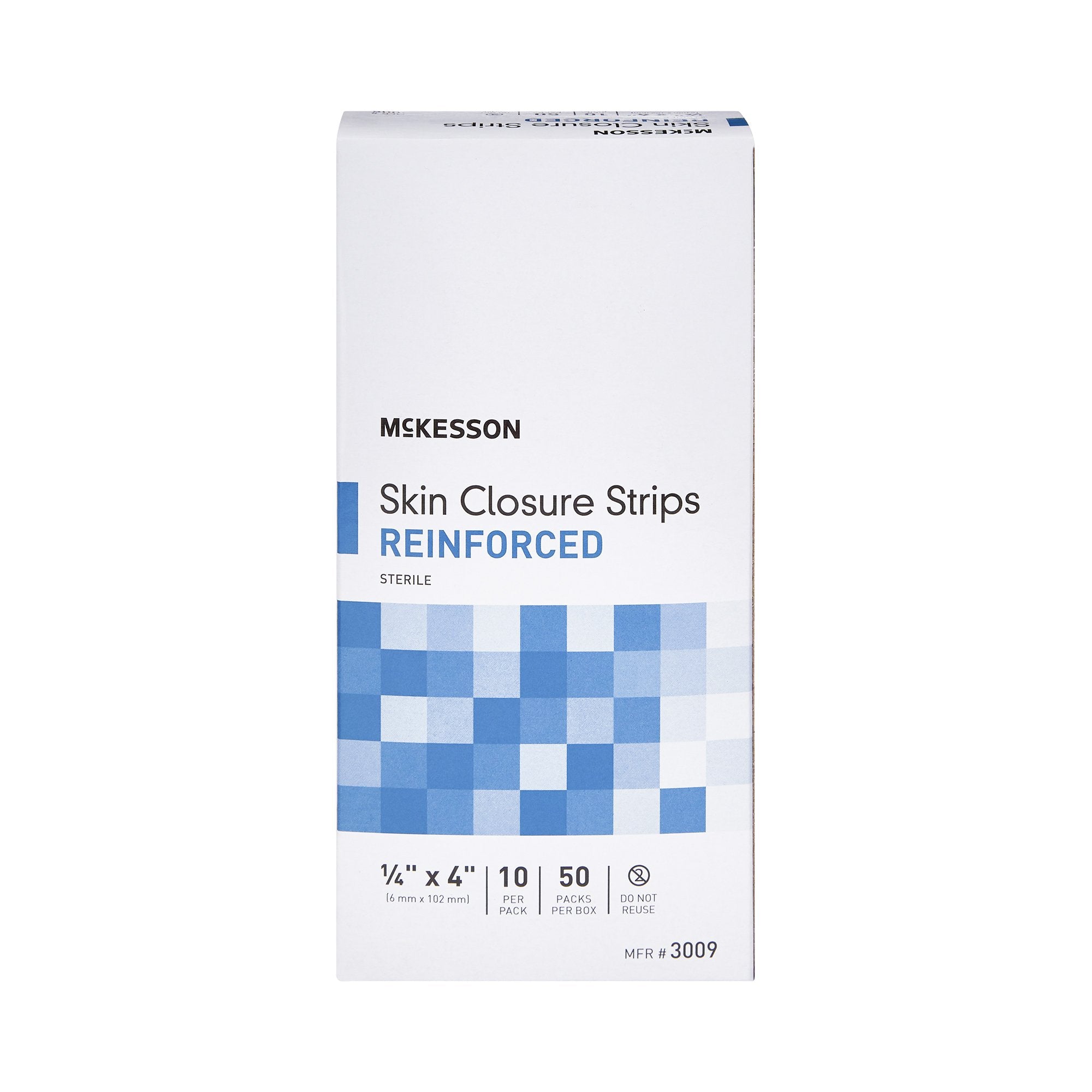 McKesson Skin Closure Reinforced Strip-Skin Closure Strip McKesson 1/4 X 4 Inch Nonwoven Material Reinforced Strip White