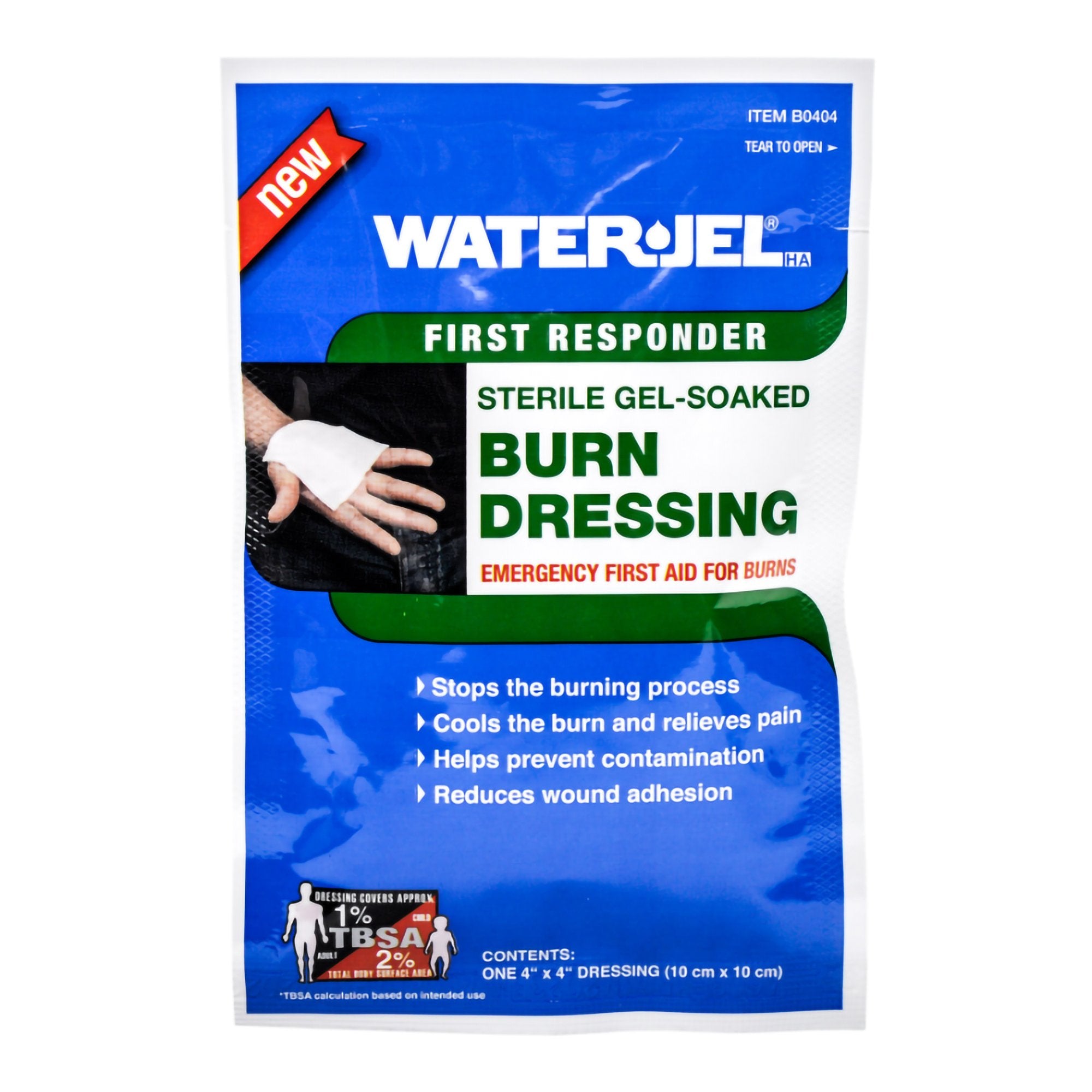 Bunn Stop Burn Dressing, 4 x 4 Inch-Hydrogel Burn Dressing Burn Stop Sheet 4 X 4 Inch Sterile