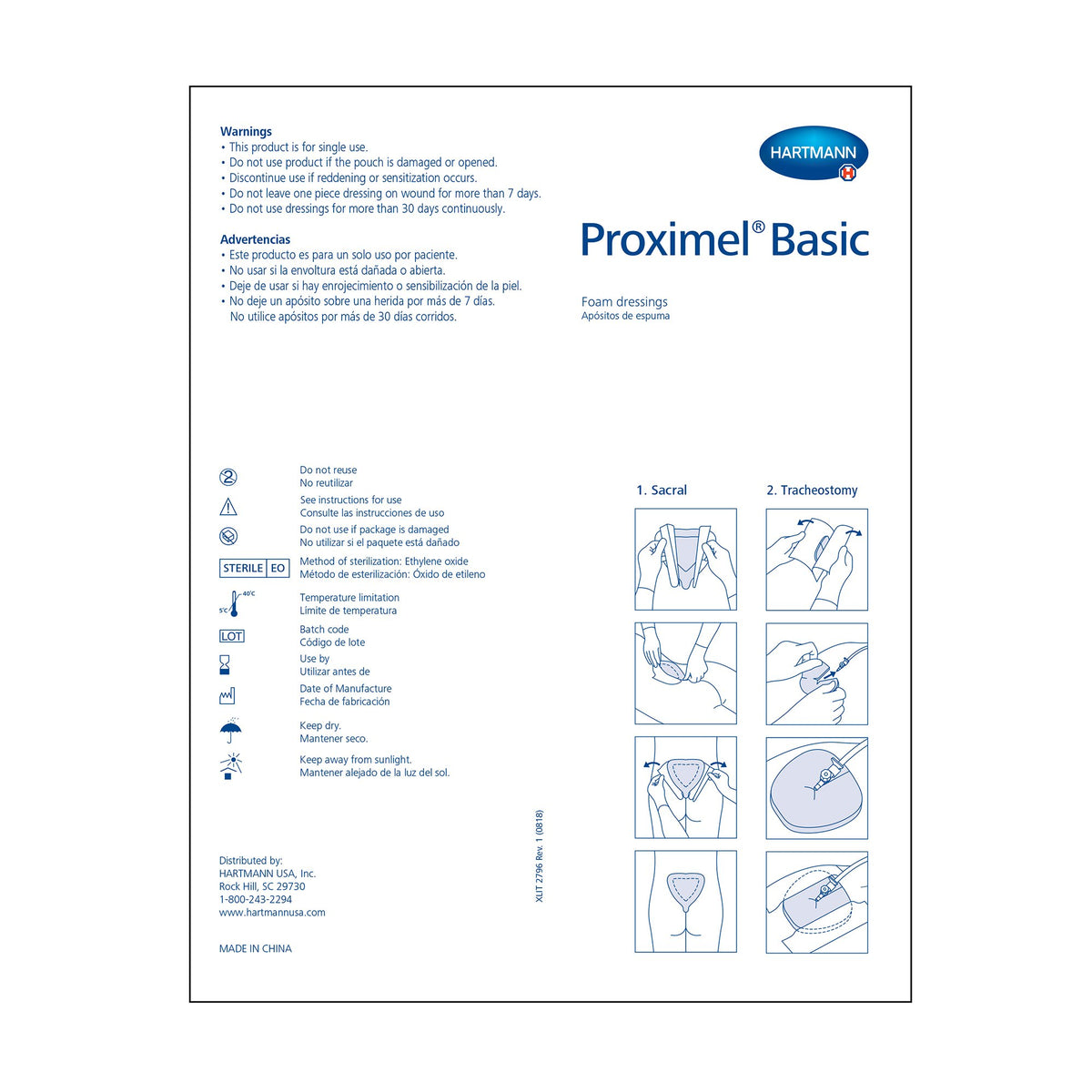 Foam Dressing Proximel® Basic 4 X 4 Inch With Border Waterproof Film Backing Acrylic Adhesive Square Sterile