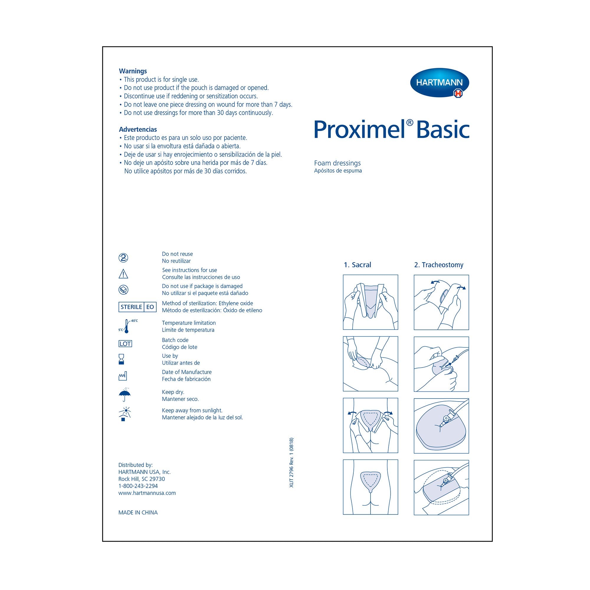 Foam Dressing Proximel® Basic 4 X 4 Inch With Border Waterproof Film Backing Acrylic Adhesive Square Sterile