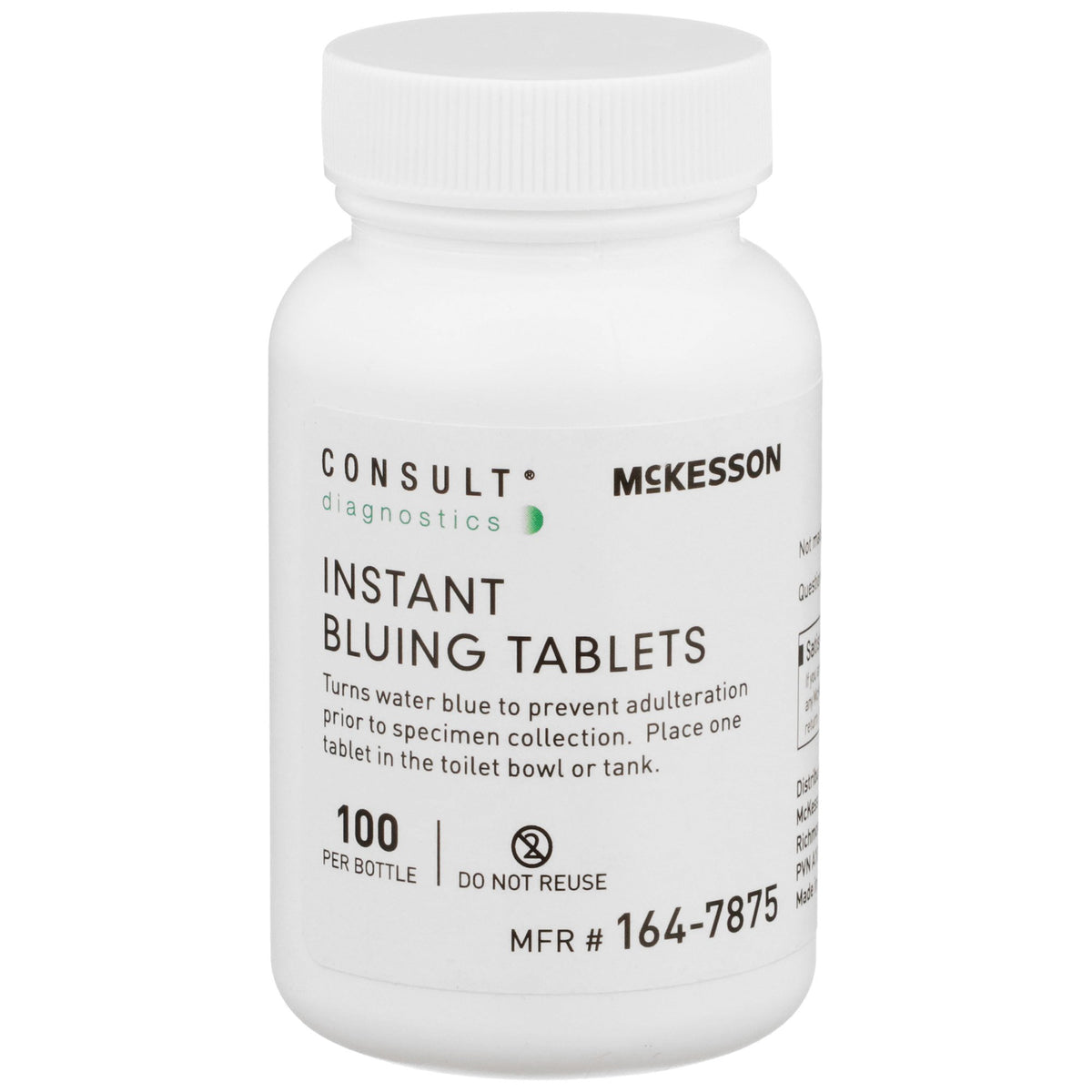 McKesson Consult Instant Bluing Tablets-"McKesson Consult Instant Bluing Tablets Blue, 100 Tests For Use In Toilet Water"