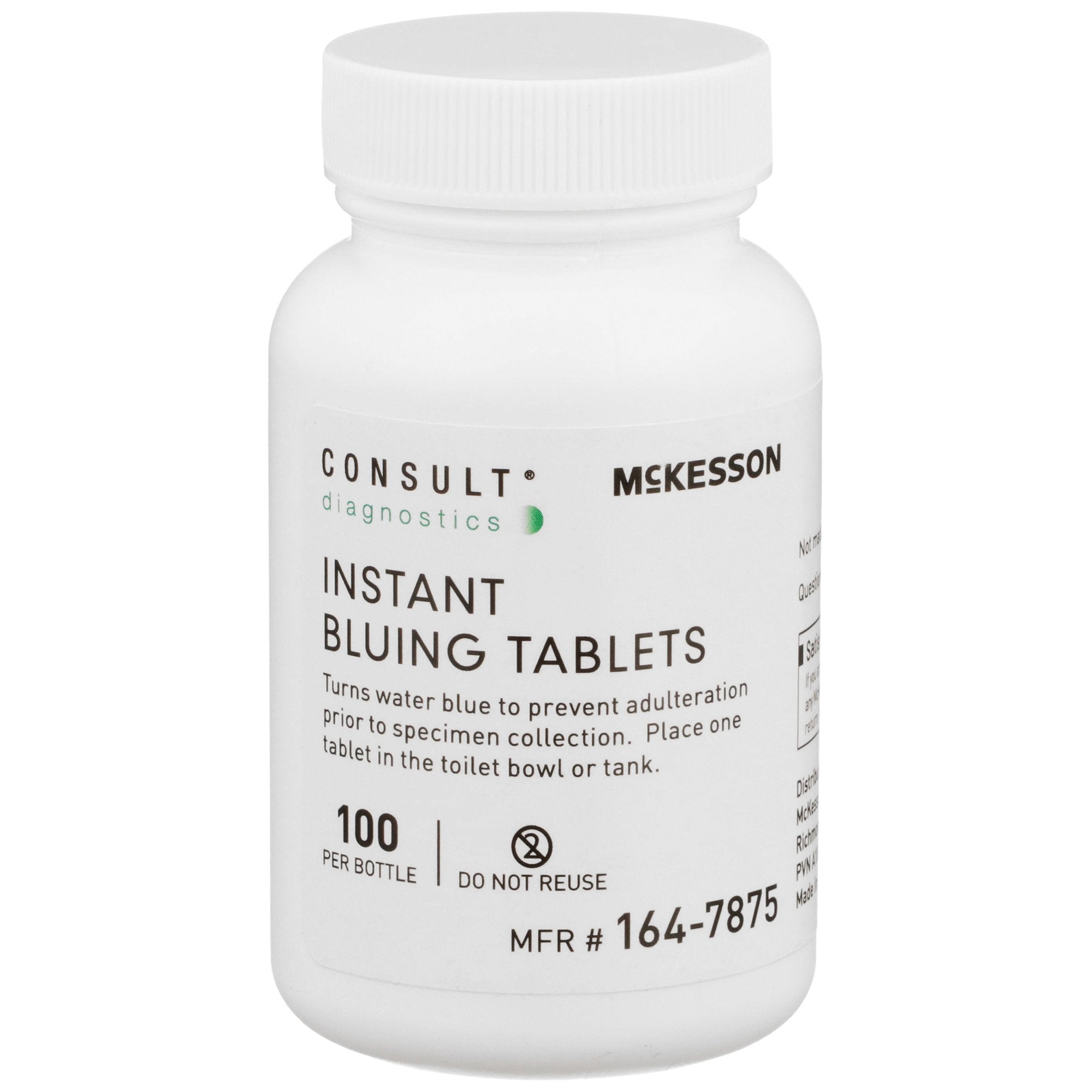 McKesson Consult Instant Bluing Tablets-"McKesson Consult Instant Bluing Tablets Blue, 100 Tests For Use In Toilet Water"