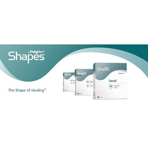 PolyMem� Shapes� Adhesive with Border Foam Dressing, 2 x 3 Inch Oval-Foam Dressing PolyMem� Shapes� 2 X 3 Inch With Border Film Backing Adhesive Oval Sterile