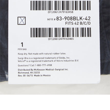 McKesson Surgi-Bra II, 42 Inch, Black-Post-Surgical Bra McKesson Black 42 Inch