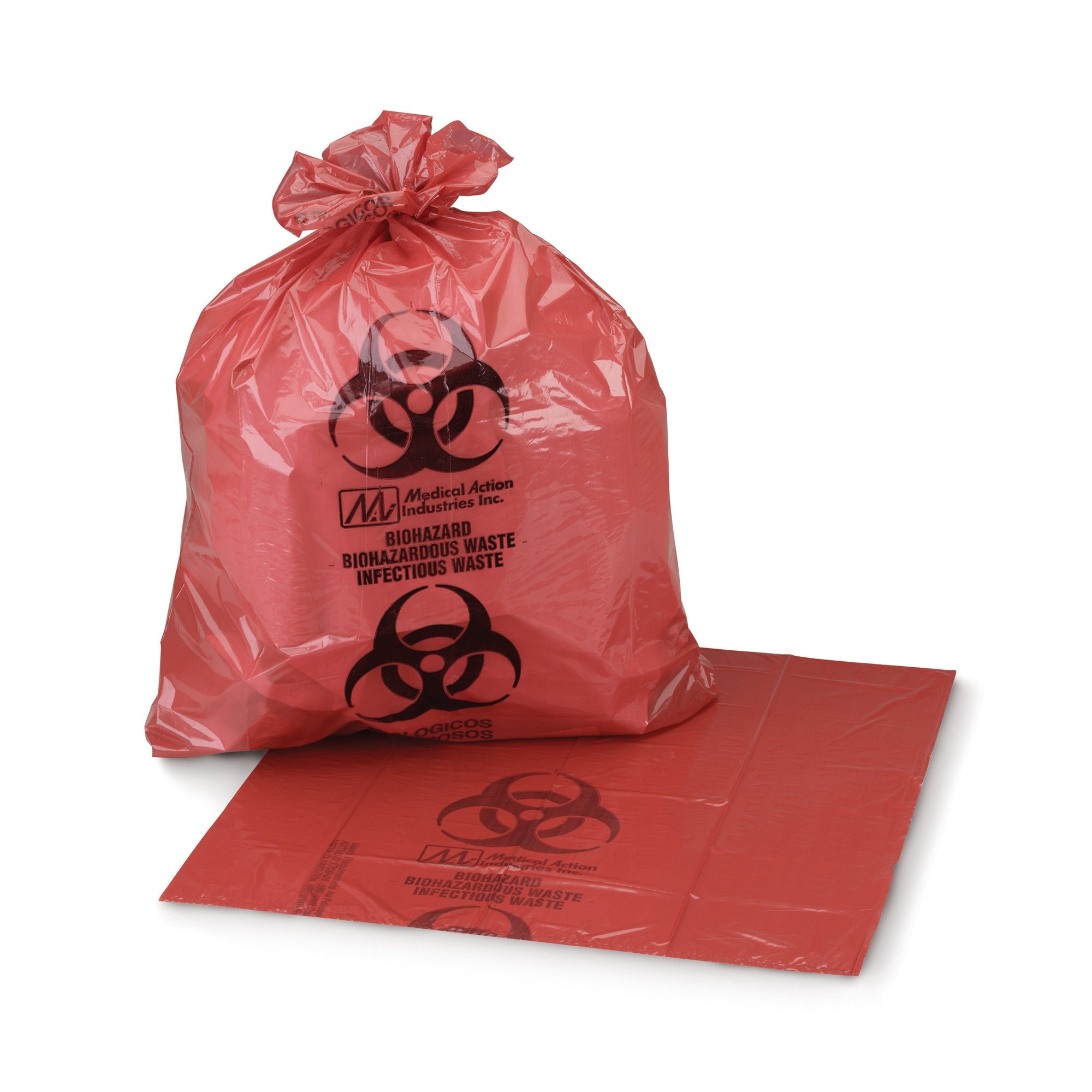 McKesson Red Infectious Waste Bag, 20 25 gallon capacity-Infectious Waste Bag McKesson 20 to 25 gal. Red Bag 28 X 31 Inch