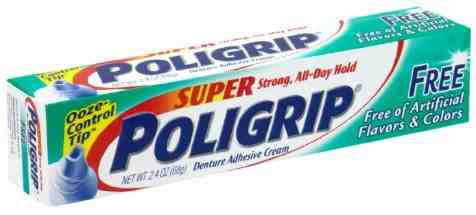 Poligrip Zinc-Free Denture Adhesive Cream, 2.4 oz.-Denture Adhesive Super Poligrip Free Cream 2.4 oz.