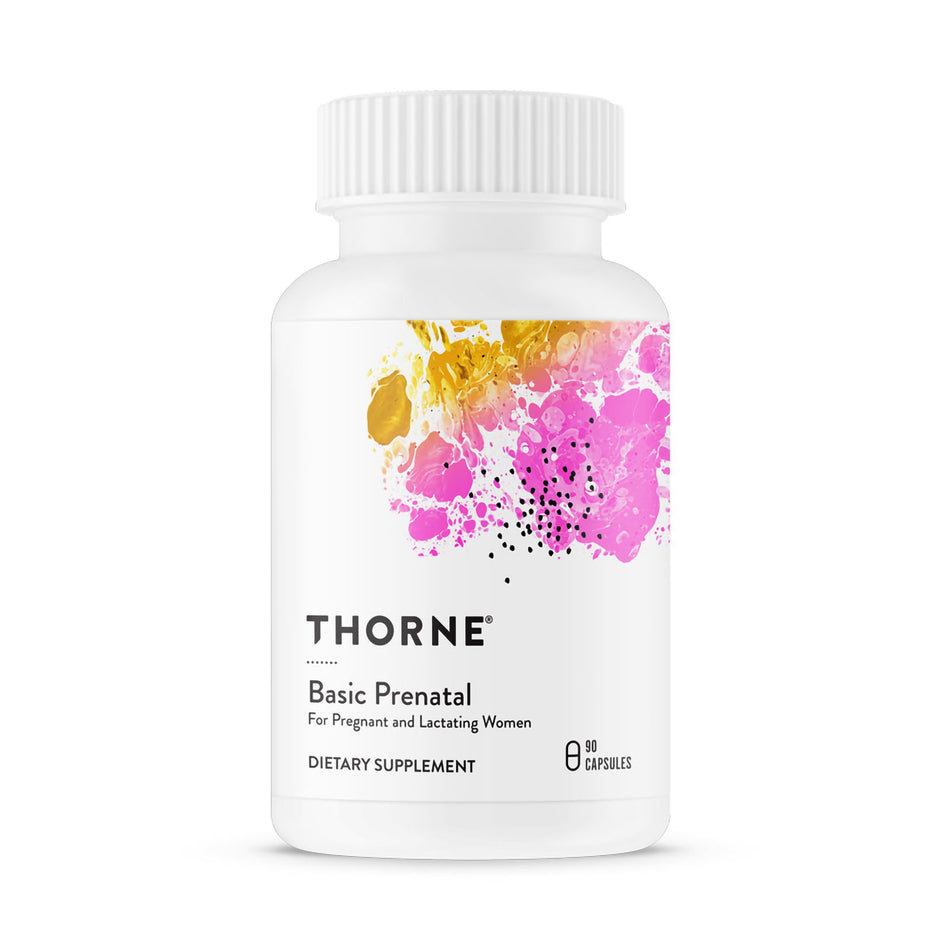 Thorne Basic Prenatal for Pregnant and Nursing Women Dietary Supplement-Prenatal Dietary Supplement THORNE Basic Prenatal Vitamin A (Palmitate) 600 mcg Strength Capsule 90 per Bottle