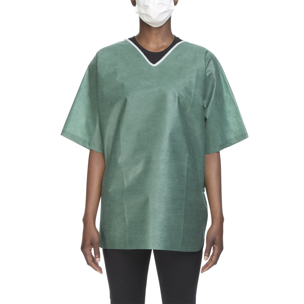 Graham Medical Short Sleeve Scrub Shirt, Green, Large-Scrub Shirt Large Green Without Pockets Short Sleeve Unisex