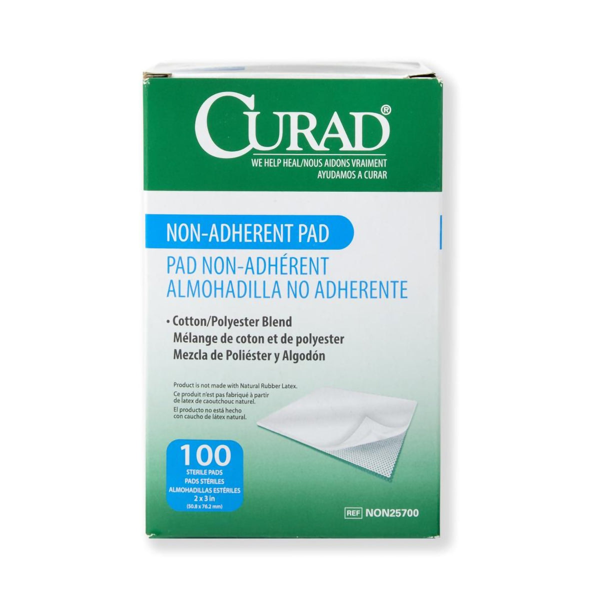Curad Nonadherent Dressing, 2 x 3 Inch-Non-Adherent Dressing Curad 2 X 3 Inch Sterile 100 per Pack