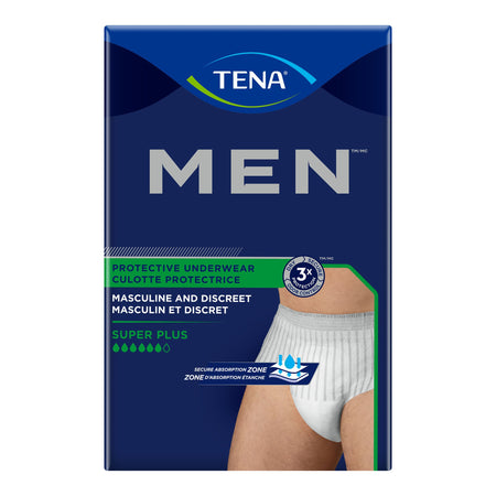 Tena Men Super Plus Protective Underwear, Small / Medium-Male Adult Absorbent Underwear TENA MEN Super Plus Pull On with Tear Away Seams Small / Medium Disposable Heavy Absorbency