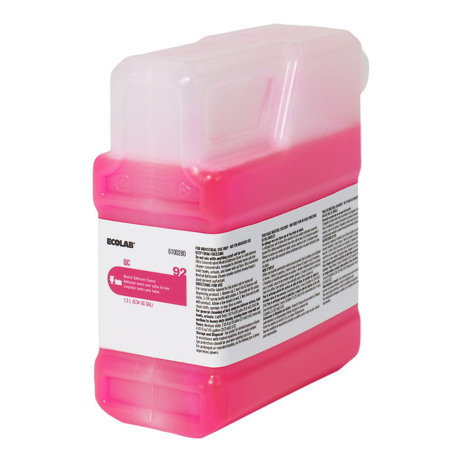 QC 93 Ultra Concentrated Acid Bathroom Cleaner-QC 93 Ultra Concentrated Acid Bathroom Cleaner Surface Cleaner Acid Based Manual Pour Liquid Concentrate 1.3 Liter Jug Floral Scent NonSterile