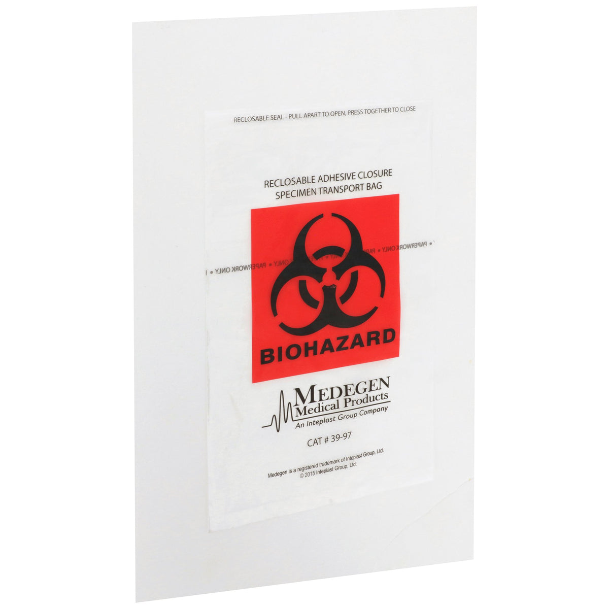 Medegen Specimen Transport Bag with Document Pouch, Adhesive Closure, 6 x 9 Inch-Specimen Transport Bag with Document Pouch McKesson 6 X 9 Inch Adhesive Closure Biohazard Symbol NonSterile