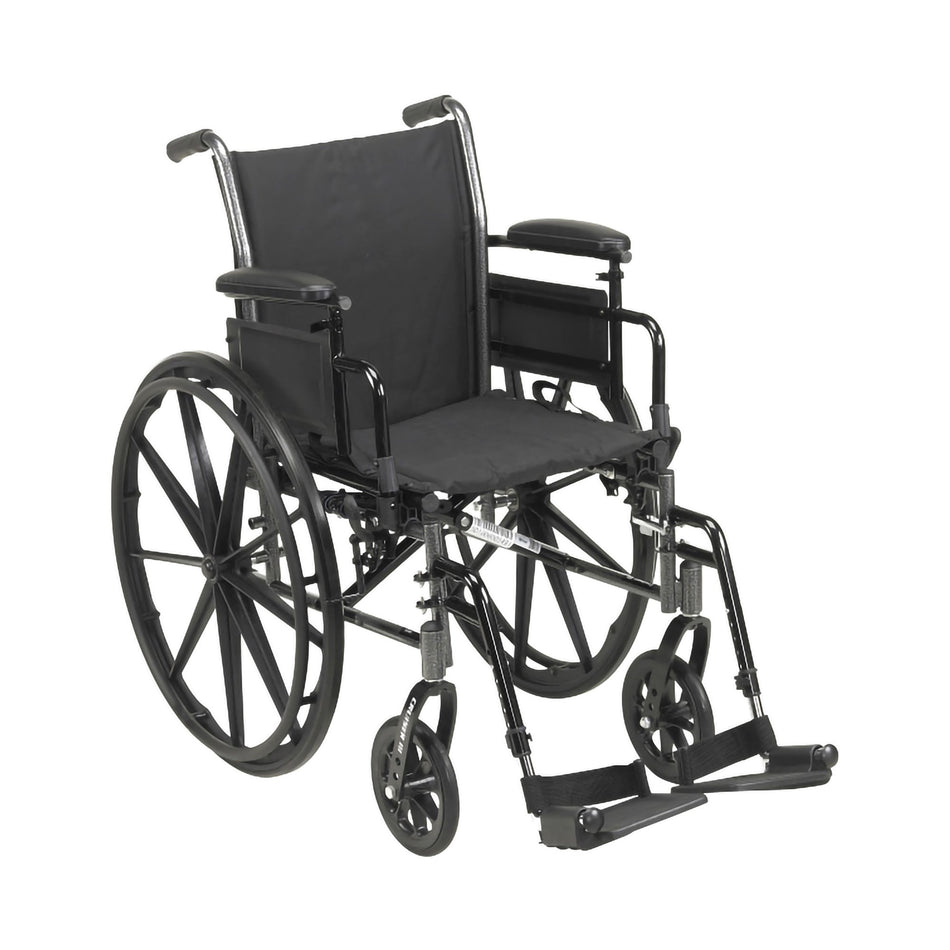 McKesson Manual Lightweight Wheelchair, 18 Inch Seat Width-Lightweight Wheelchair McKesson Dual Axle Desk Length Arm Swing-Away Footrest Black Upholstery 18 Inch Seat Width Adult 300 lbs. Weight Capacity