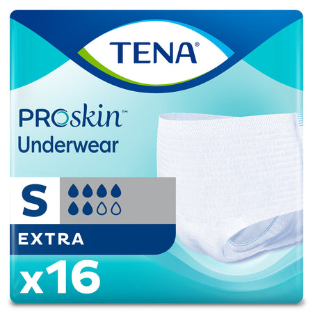 Tena ProSkin Extra Absorbent Underwear, Small-Unisex Adult Absorbent Underwear TENA ProSkin Extra Pull On with Tear Away Seams Small Disposable Moderate Absorbency