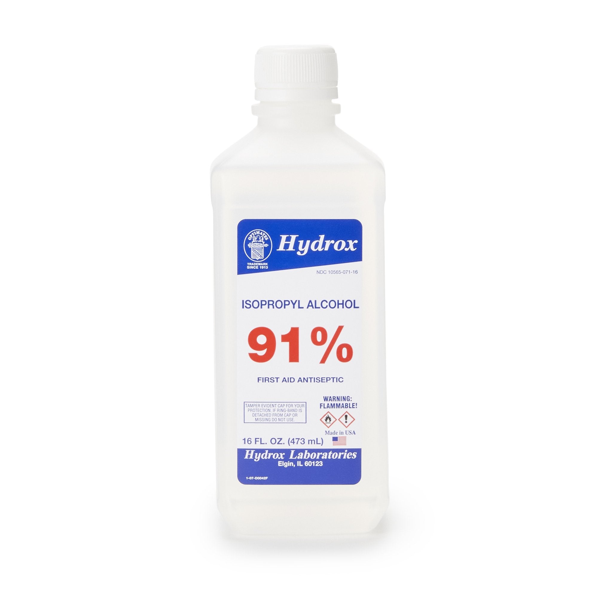 Hydrox Isopropyl Alcohol Antiseptic, 16 oz. Bottle-Antiseptic McKesson Brand Topical Liquid 16 oz. Bottle