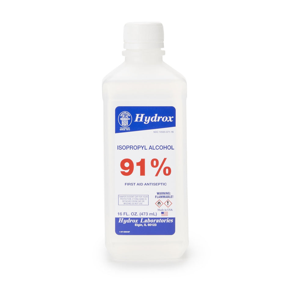 Hydrox Isopropyl Alcohol Antiseptic, 16 oz. Bottle-Antiseptic McKesson Brand Topical Liquid 16 oz. Bottle