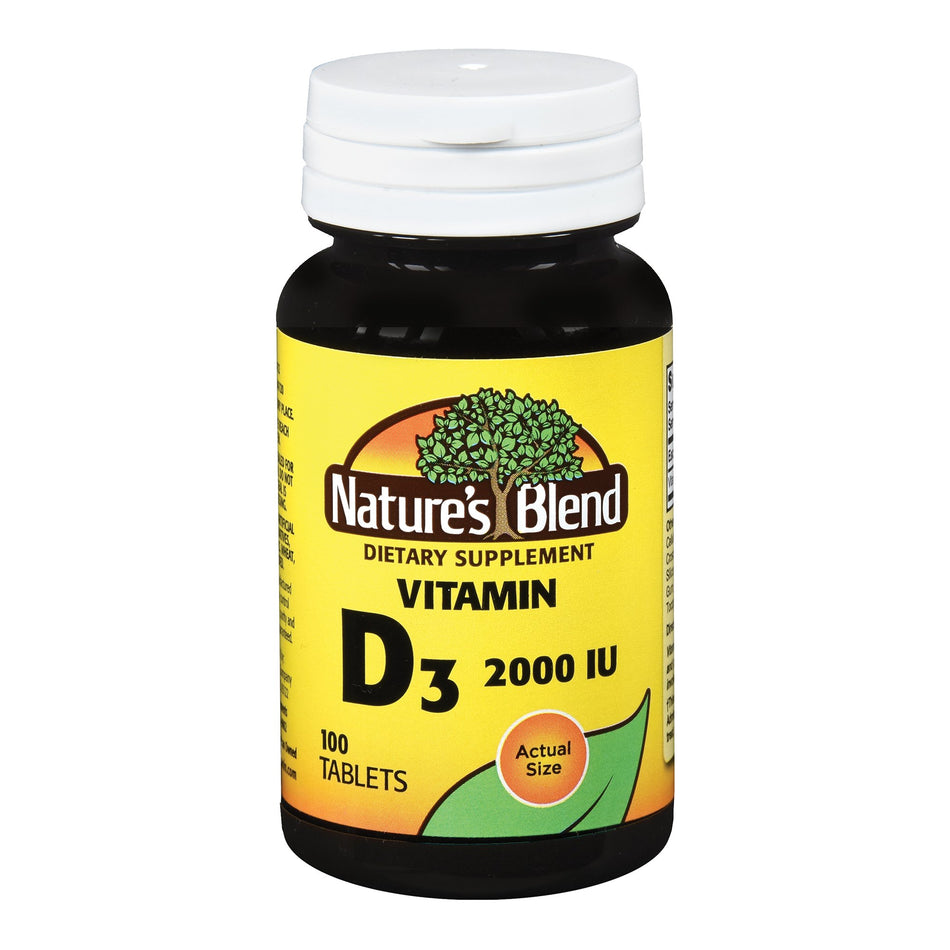 Nature's Blend Vitamin D-3 Supplement-"Vitamin Supplement Nature's Blend Vitamin D 2,000 IU Strength Tablet 100 per Bottle"
