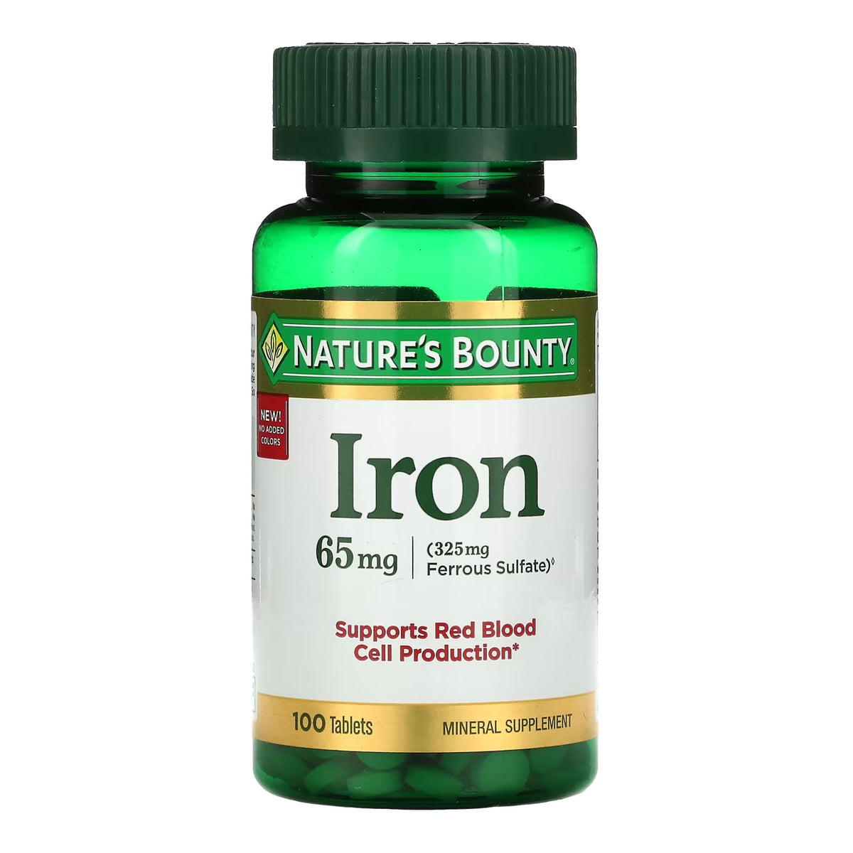 Nature's Bounty Iron Mineral Supplement-Mineral Supplement Nature's Bounty Iron 65 mg Strength Tablet 100 per Bottle