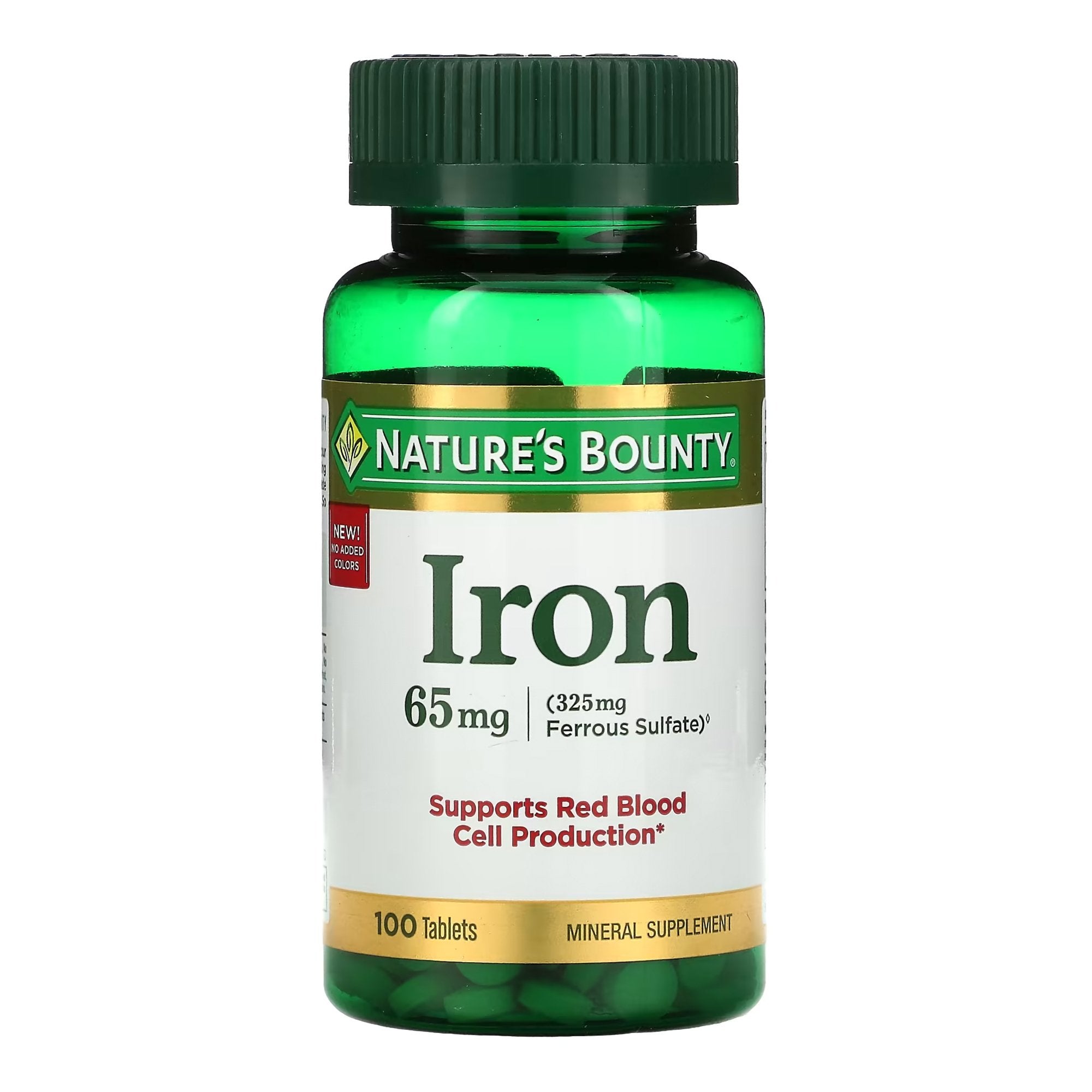 Nature's Bounty Iron Mineral Supplement-Mineral Supplement Nature's Bounty Iron 65 mg Strength Tablet 100 per Bottle
