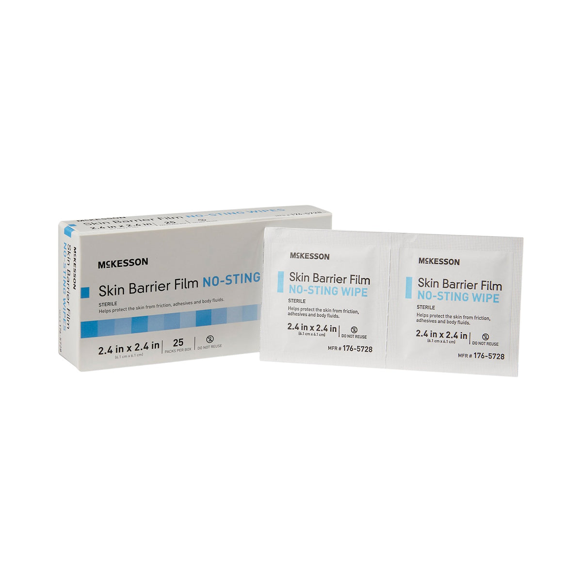 McKesson Skin Barrier Wipe-Skin Barrier Wipe McKesson No Sting 75 to 100% Strength Hexamethyldisiloxane Individual Packet Sterile