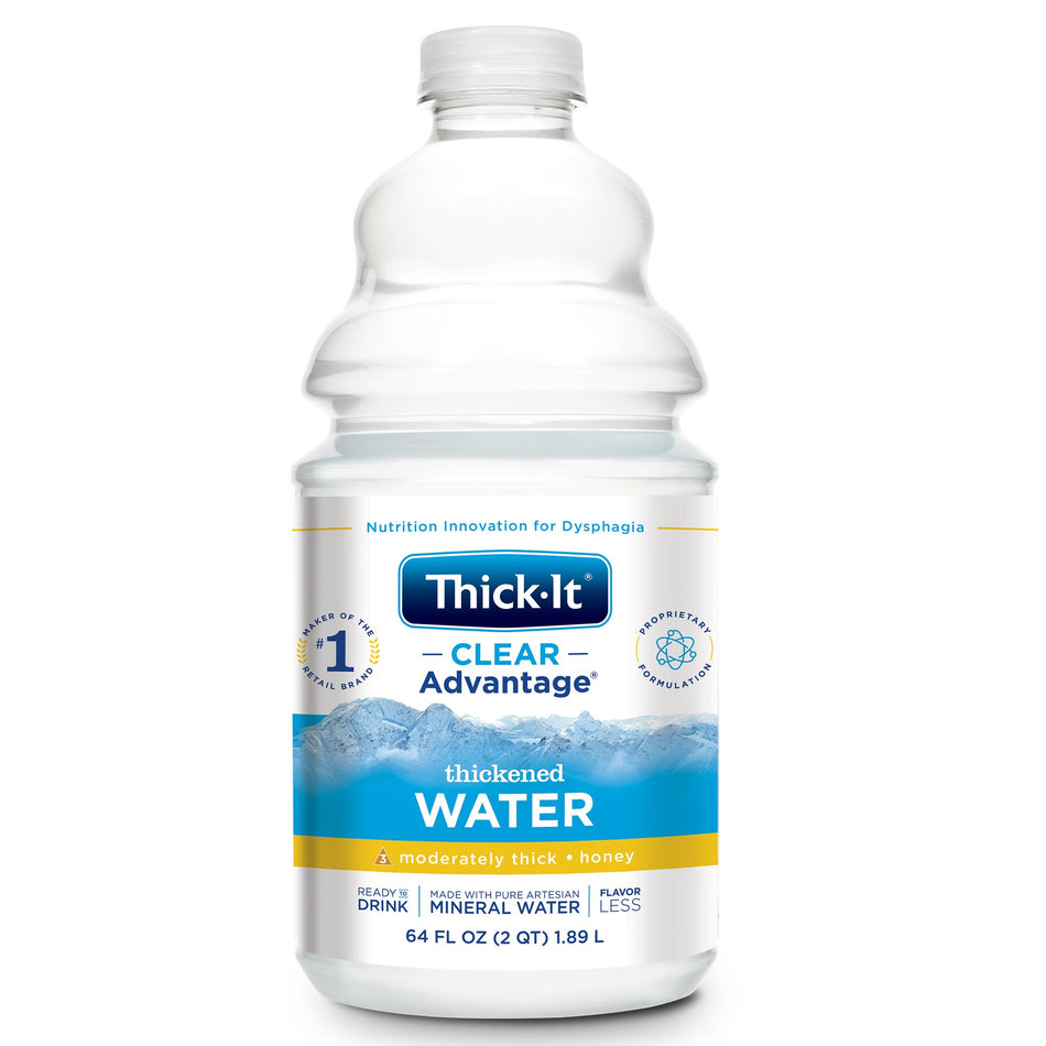 Thick-It Clear Advantage Honey Consistency Thickened Water, 64-ounce Bottle-Thickened Water Thick-It Clear Advantage 64 oz. Bottle Unflavored Liquid IDDSI Level 3 Moderately Thick/Liquidized